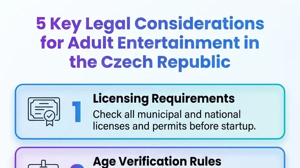 Infographic: 5 key legal considerations for adult entertainment in the Czech Republic (licensing, age checks, zoning)